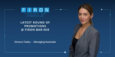 Latest round of promotions at Firon Bar-Nir - Simona Todea